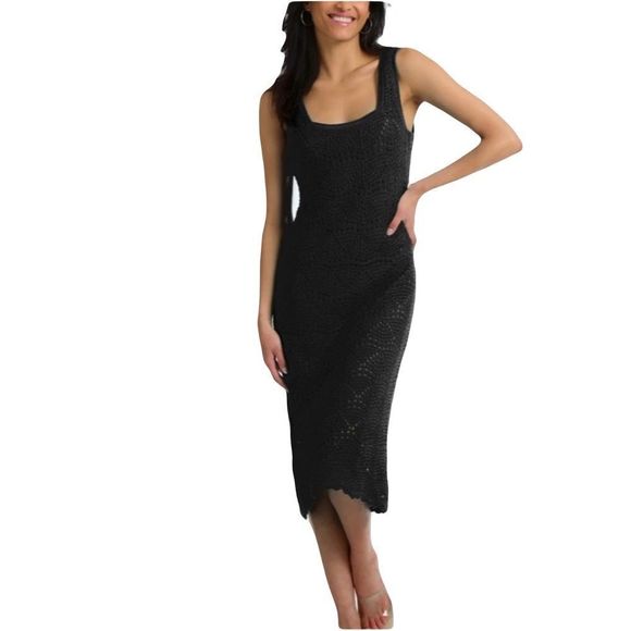 NWOT 525 America Crochet Tank Dress Black Size Medium Women’s - Picture 11 of 11